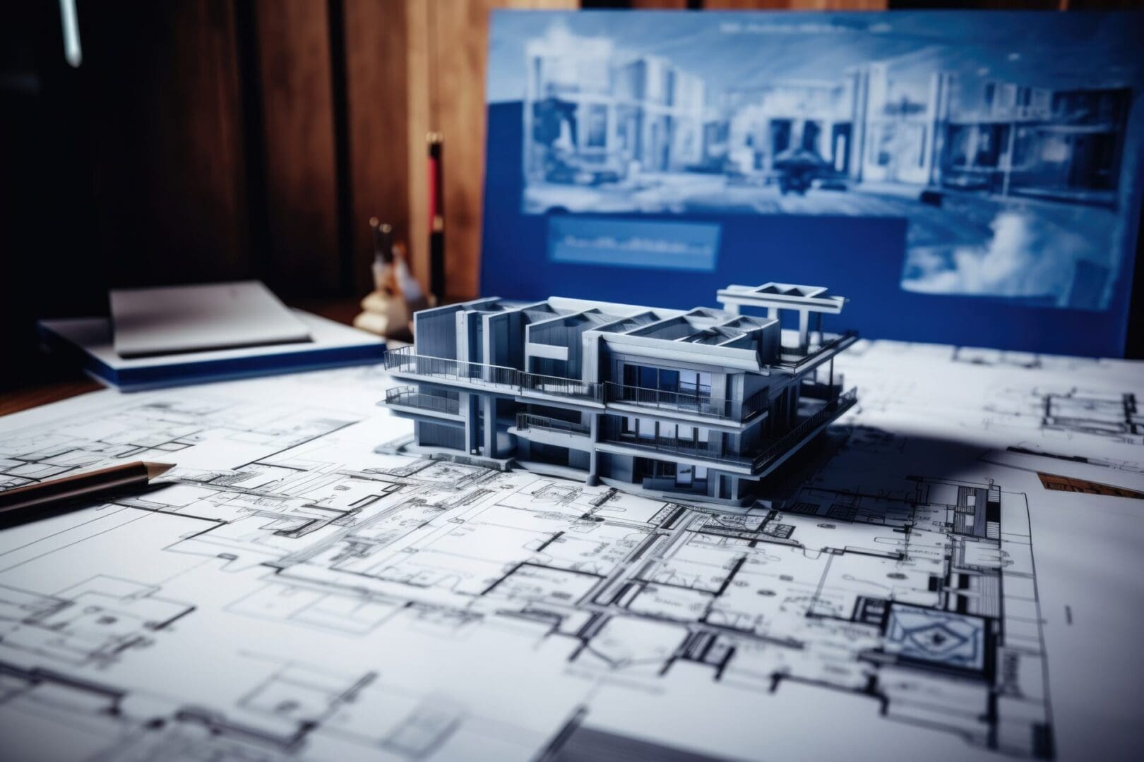 Background project housing architectural model concept apartment construction plan design blueprint sketch residential interior white architect building drawing line engineering exterior home